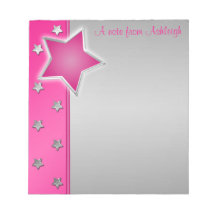Argent et bloc - notes d'étoiles de rose bloc-notes mémo