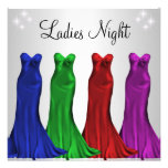 Argent formel de nuit de dames de robes de bijou carton d'invitation