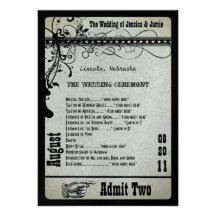 Argent métallique de programme de mariage d'affich invitation personnalisable