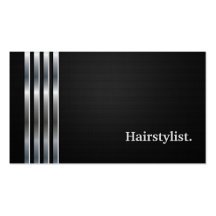 Argent noir professionnel de styliste en coiffure carte de visite