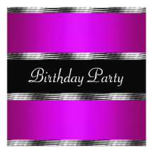 Argent pourpre de fête d'anniversaire faire-part personnalisé
