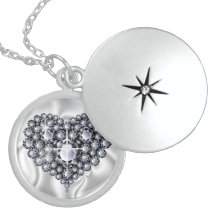 Argent sterling Locke de coeur orné de bijoux de d Colliers Personnalisés