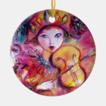 ARLECCHINO ET COLOMBINA rouge-rose Décorations Pour Sapins De Noël