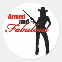 Armé et fabuleux autocollants ronds