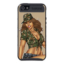 Armée de brune ou fille de pin-up militaire par Al