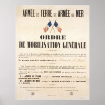 Armée et marine françaises.  Ordre de mobilisation Affiches