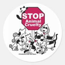 Arrêtez la cruauté animale adhésifs ronds