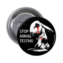 ARRÊTEZ L'EXPÉRIMENTATION ANIMALE BADGE