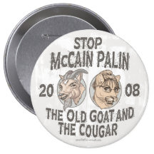 Arrêtez McCain Palin 2008 Pin's Avec Agrafe