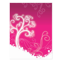 Arrière - plan blanc magique de rose d'arbre cartes postales