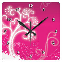 Arrière - plan blanc magique de rose d'arbre horloge