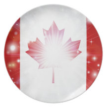 Arrière - plan canadien de drapeau assiette pour soirée
