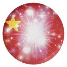 Arrière - plan chinois de drapeau assiettes
