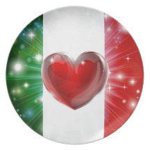 Arrière - plan de coeur de drapeau de l'Italie d'a Assiette Pour Soirée