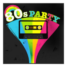 arrière - plan de la partie 80s carton d'invitation