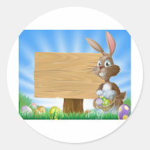 Arrière - plan de lapin de Pâques Autocollant