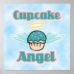 arrière - plan de nuage, ange de petit gâteau posters