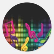 Arrière - plan de partie de musique adhésif rond
