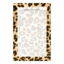 Arrière - plan d'empreinte de léopard papier à lettre customisable