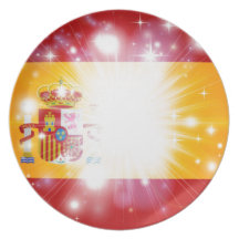 Arrière - plan espagnol de drapeau assiettes pour soirée