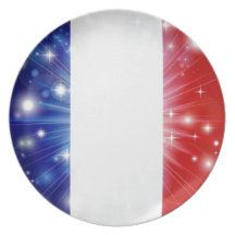 Arrière - plan français de drapeau assiette pour soirée