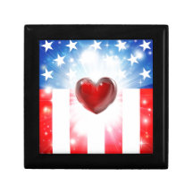 Arrière - plan patriotique de coeur américain coffret cadeau