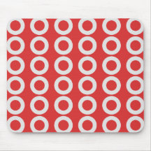 Arrière - plan rouge avec les cercles blancs tapis de souris