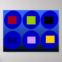 Art abstrait - clair de lune de carrés de cercle posters
