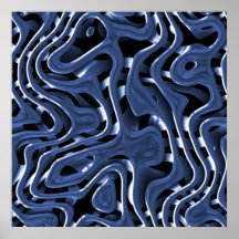Art abstrait de chrome bleu de Swiryly Posters