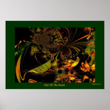Art abstrait de Digitals d'affiche hors du vert