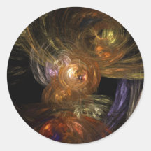 Art abstrait de Golden Globe Autocollants Ronds
