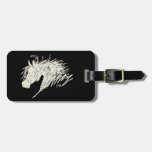 Art abstrait de tête de cheval étiquette pour bagages