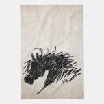Art abstrait de tête de cheval linge de cuisine