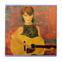 art acoustique de fille carreaux