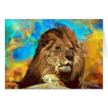 Art Africain-Lion-Numérique Cartes De Vœux
