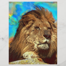Art Africain-Lion-Numérique Prospectus En Couleur