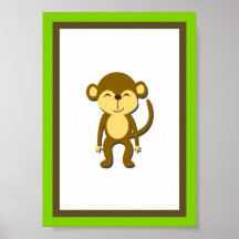 art animal de mur de jungle du singe 5X7 Affiche