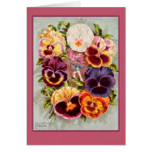 Art assez rose et pourpre de cru de pensées carte de vœux