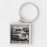 Art blanc Keychain de conducteurs de camion de cam Porte-clef