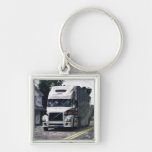 Art blanc Keychain de conducteurs de camion de cam Porte-clé