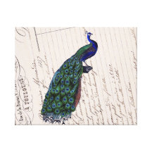 Art bleu chic français vintage de mur de toile de  impressions sur toile