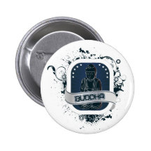 Art bleu de Bouddha Badge