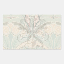 art bontanical fleuri de nouveau d'art de jardin autocollant rectangulaire