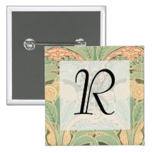 art bontanical fleuri de nouveau d'art de jardin badges avec agrafe