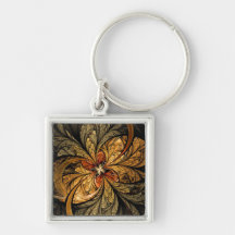 Art brillant de fractale de feuille porte-clefs