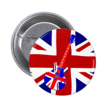 Art britannique 2 de guitare d'Union Jack Badge Avec Épingle