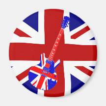 Art britannique 2 de guitare d'Union Jack Aimant Pour Réfrigérateur