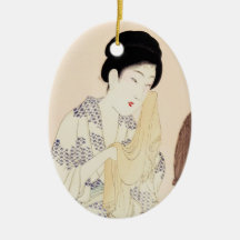Art classique japonais oriental frais de dame de g décorations de noël