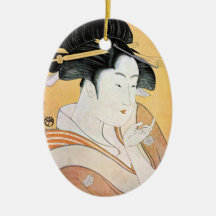 Art classique japonais oriental frais de dame de g ornements de noël