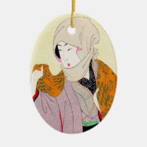 Art classique japonais oriental frais de dame de g décorations pour sapins de noël